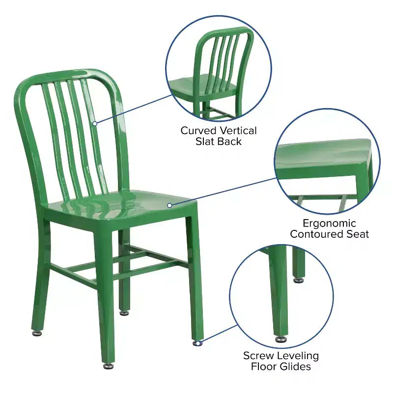 Sedia da interno/esterno in metallo di grado commerciale Flash Furniture
