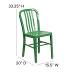 Sedia da interno/esterno in metallo di grado commerciale Flash Furniture