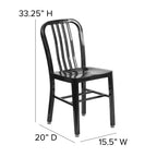 Sedia da interno/esterno in metallo di grado commerciale Flash Furniture