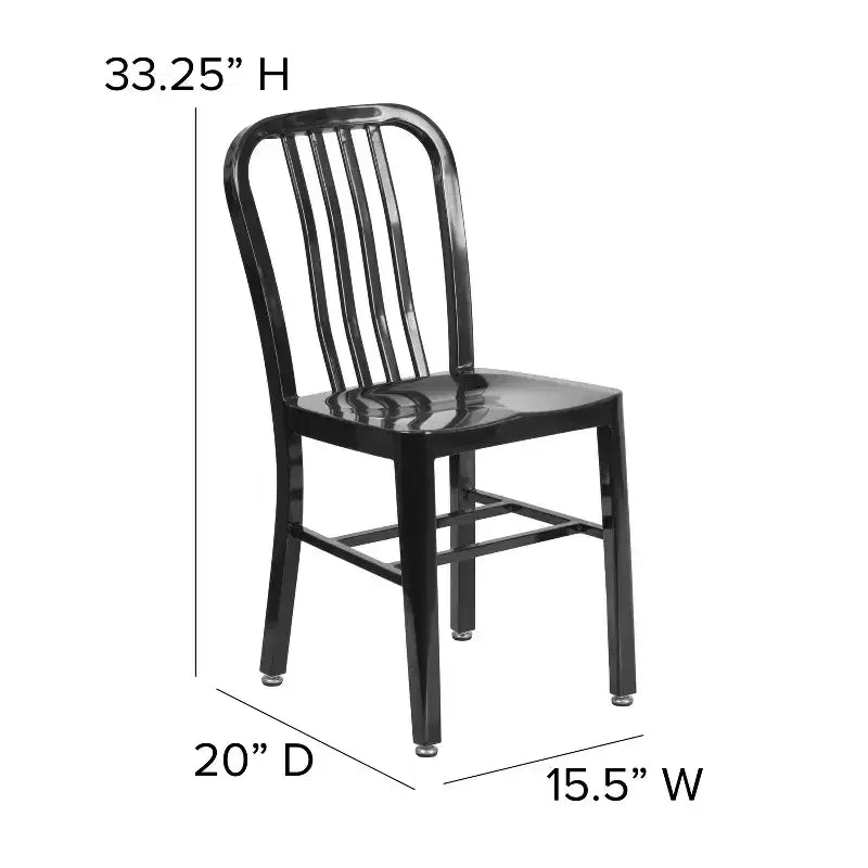 Sedia da interno/esterno in metallo di grado commerciale Flash Furniture