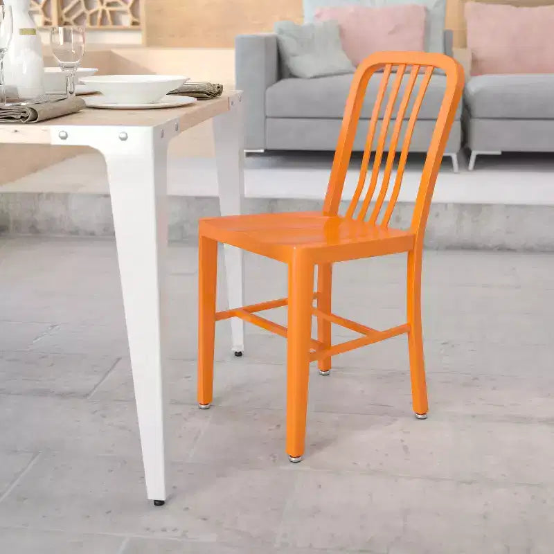 Sedia da interno/esterno in metallo di grado commerciale Flash Furniture