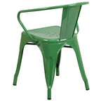 Chaise avec accoudoirs en métal de qualité commerciale Flash Furniture pour l'intérieur et l'extérieur
