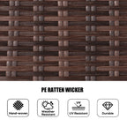 Set da pranzo rotondo da esterno in 7 pezzi in vimini di rattan con cuscini di Moda Furnishings