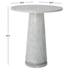 Tavolino d'appoggio rotondo alto in marmo Ghicu di SAFAVIEH Couture - 55,8 cm L x 53,3 cm P x 61 cm A - 53,3x53,3x61 cm