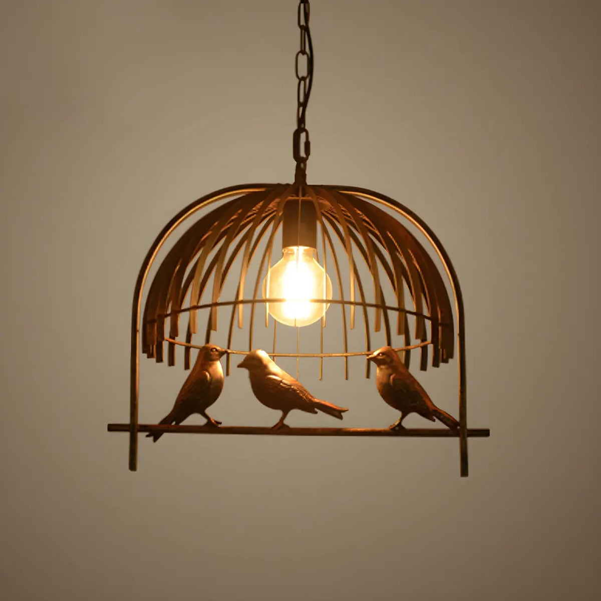 Lampadario a sospensione da cucina a isola, in metallo industriale, con gabbia