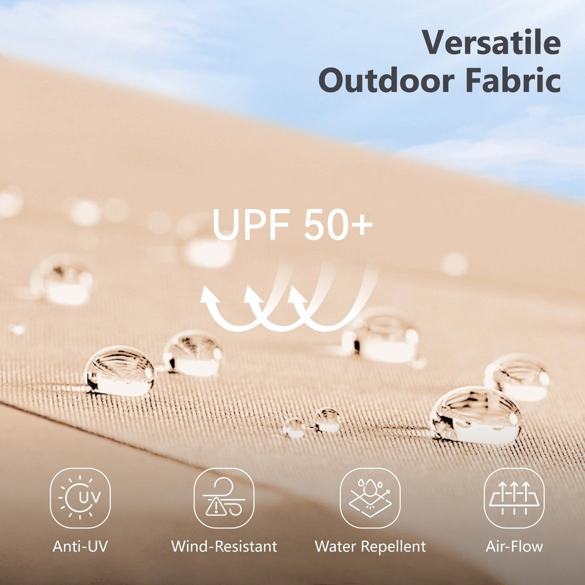 Parasol de marché extérieur rectangulaire de 4,5 m avec manivelle, double face, lumières LED solaires et base incluse