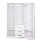 Palace Imports Armadio a 3 ante Cosmo 100% legno massello con ante in legno massello o a specchio