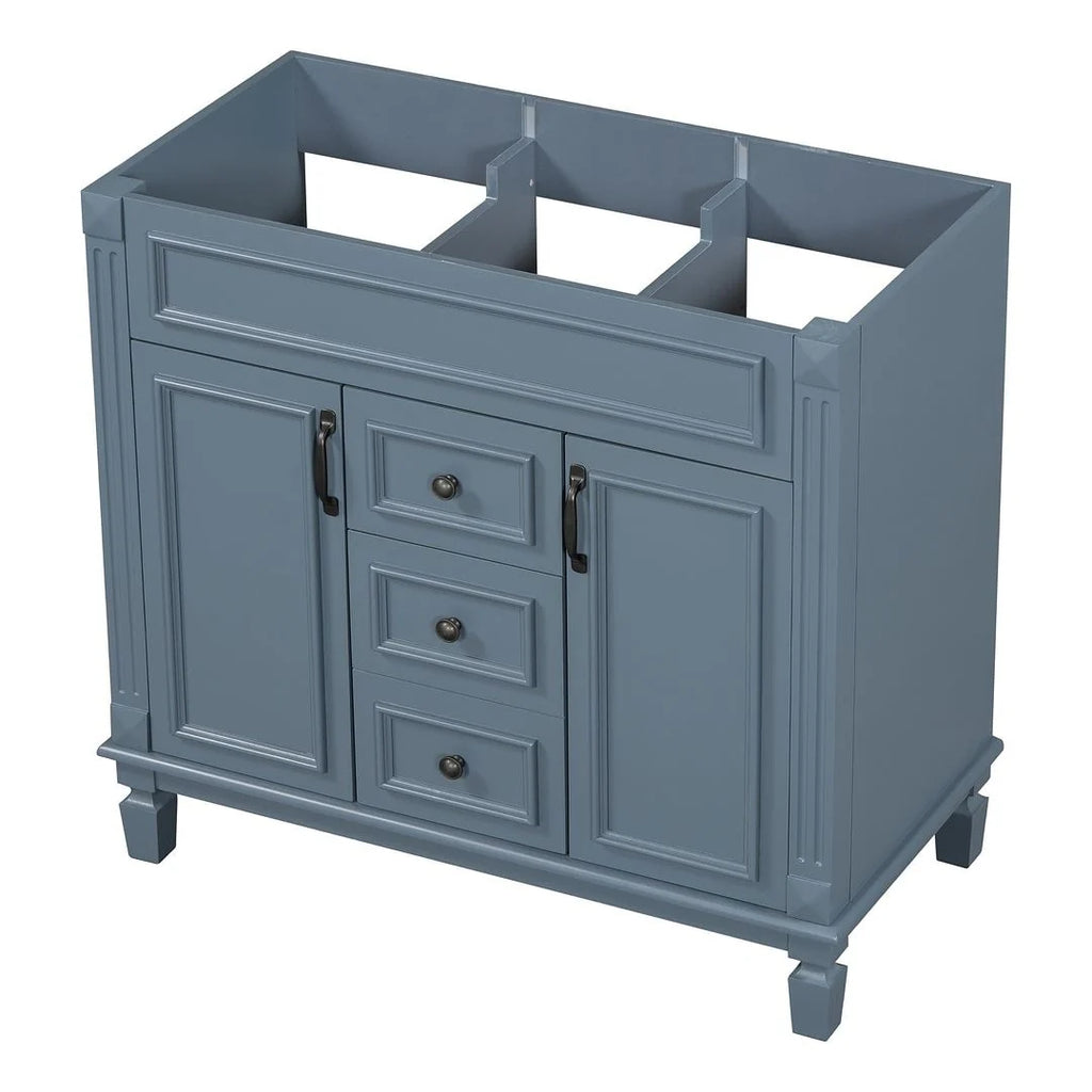 Mobile Bagno Moderno da 90cm con Lavabo Integrato e Specchiera, 2 Ante e 2 Cassetti