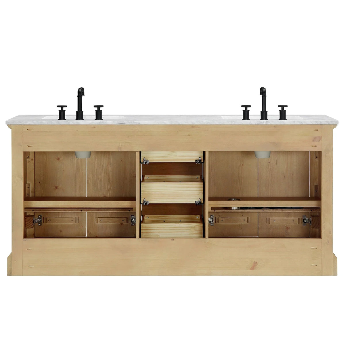 Mobile bagno Hervas con top in marmo naturale senza specchio