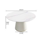 Tavolo da pranzo rotondo da 53" per 6 persone con piano in pietra sinterizzata e Lazy Susan