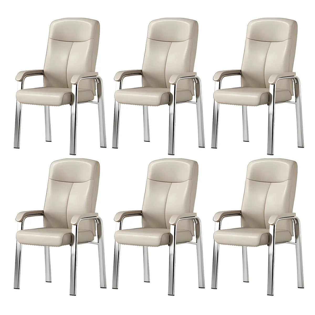 Sedia da ufficio HomeyFad moderna in pelle e metallo a 4 gambe con braccioli
