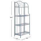 SAFAVIEH Bryn Scaffale da panettiere da esterno a 4 ripiani in ferro battuto vittoriano - 25 pollici L x 15 pollici P x 63 pollici H - 25 L x 15 P x 63 H