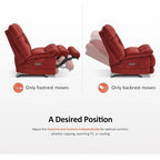 MCombo Poltrona Reclinabile Basculante Elettrica Oversize senza Braccioli con Doppio Motore, Reclinabile Zeroarms Perfetta per Soggiorno in Tessuto PR607