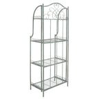 SAFAVIEH Bryn Scaffale da panettiere da esterno a 4 ripiani in ferro battuto vittoriano - 25 pollici L x 15 pollici P x 63 pollici H - 25 L x 15 P x 63 H