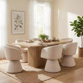 Christopher Knight Home Yodsak Set da Pranzo Moderno a 7 Pezzi in Legno e Metallo con Sedie Girevoli a 180