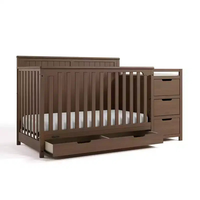 Culla e Fasciatoio Convertibili 5-in-1 con Cassetto