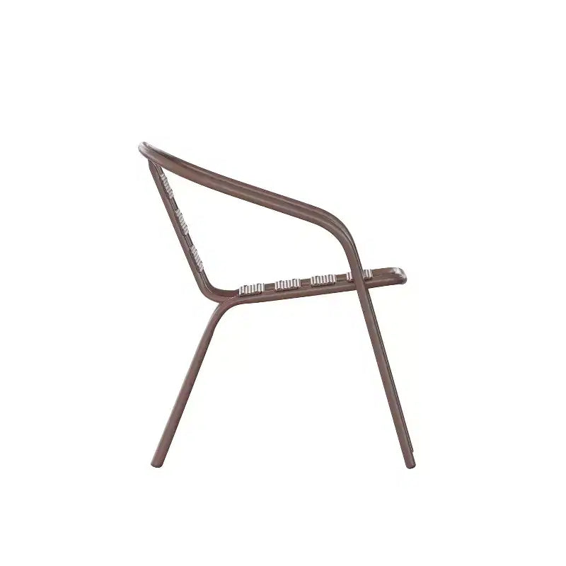 Chaise empilable de restaurant en métal Lila Flash Furniture avec lattes en aluminium