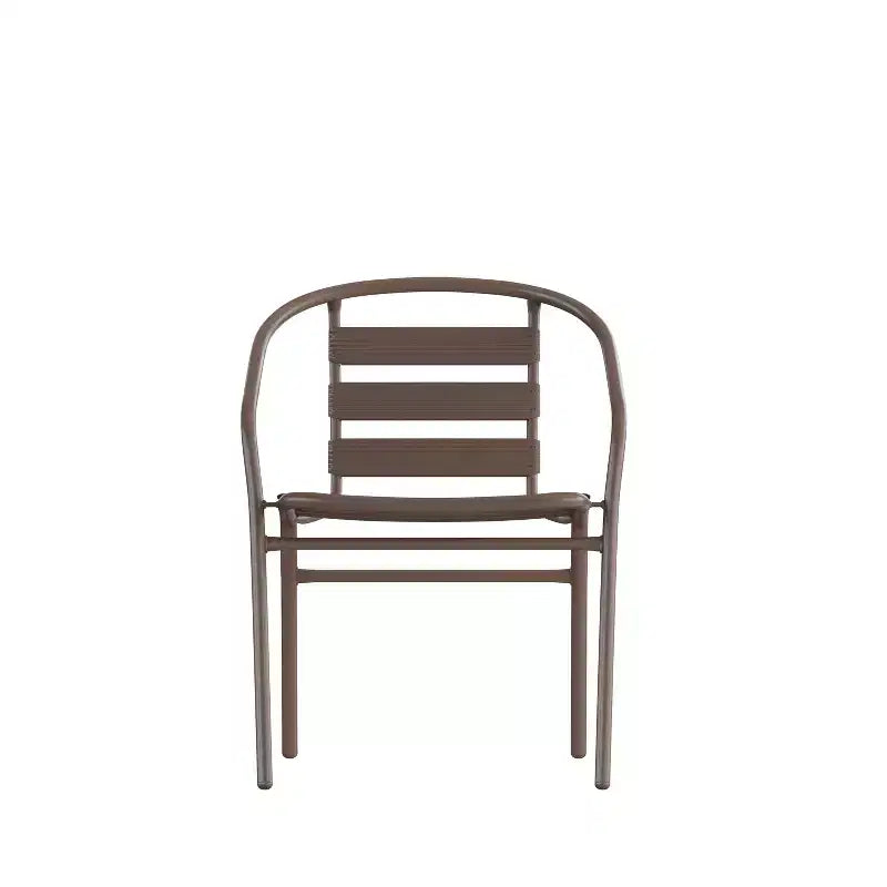 Chaise empilable de restaurant en métal Lila Flash Furniture avec lattes en aluminium