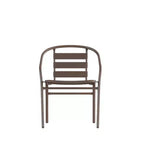 Chaise empilable de restaurant en métal Lila Flash Furniture avec lattes en aluminium