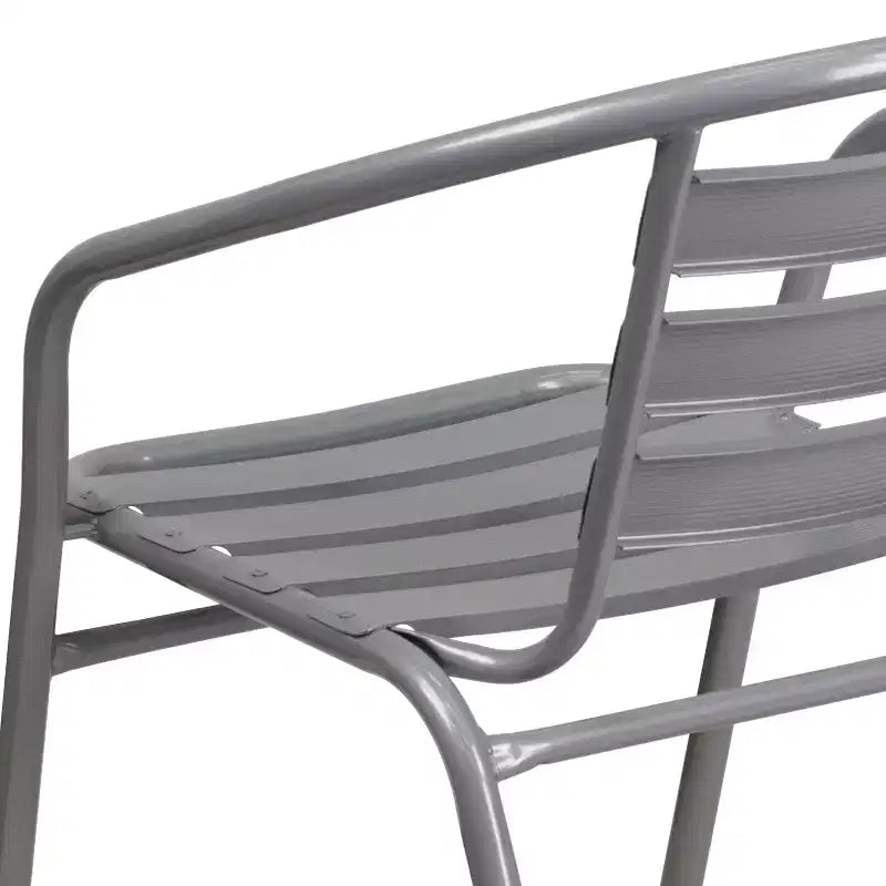 Chaise empilable de restaurant en métal Lila Flash Furniture avec lattes en aluminium
