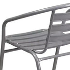 Chaise empilable de restaurant en métal Lila Flash Furniture avec lattes en aluminium