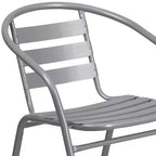 Chaise empilable de restaurant en métal Lila Flash Furniture avec lattes en aluminium