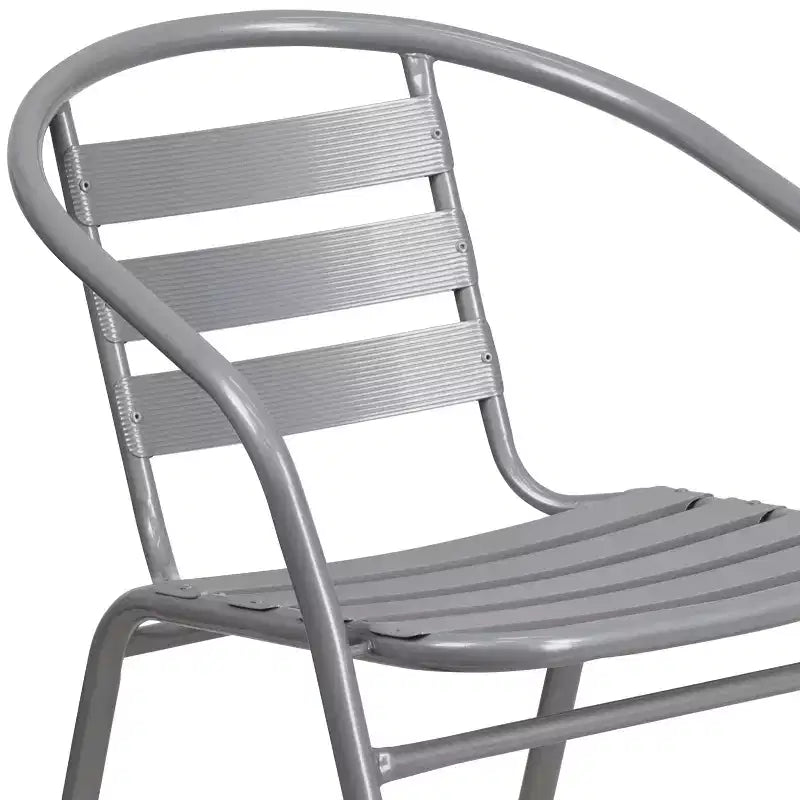 Chaise empilable de restaurant en métal Lila Flash Furniture avec lattes en aluminium