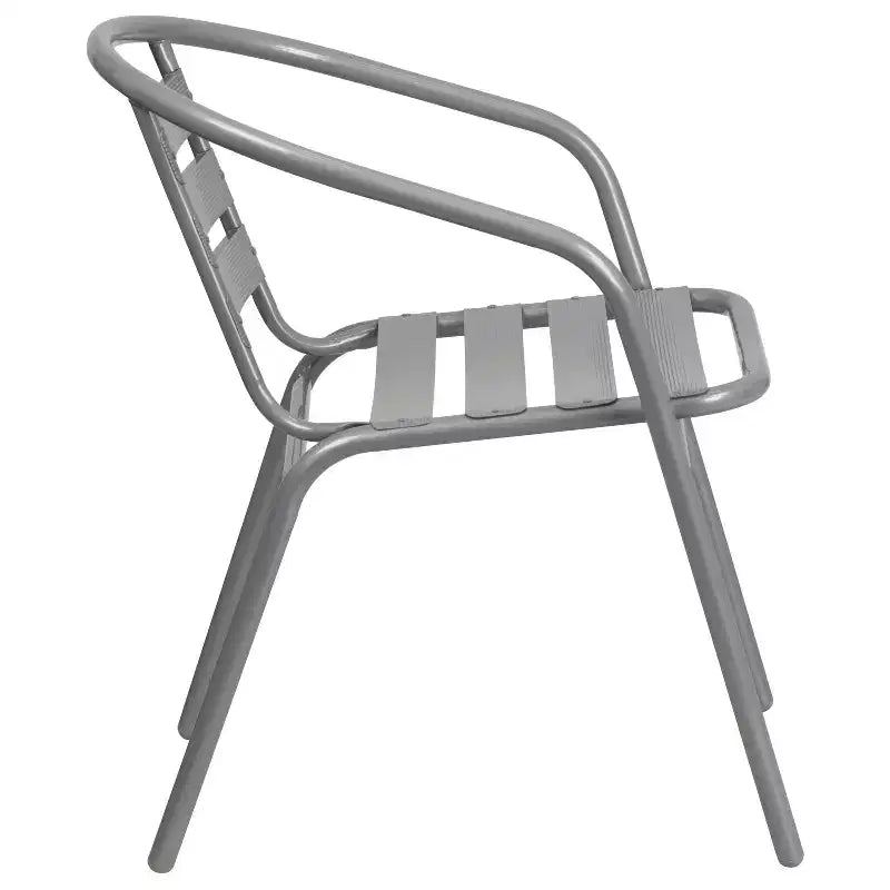 Chaise empilable de restaurant en métal Lila Flash Furniture avec lattes en aluminium