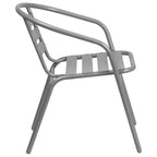 Chaise empilable de restaurant en métal Lila Flash Furniture avec lattes en aluminium