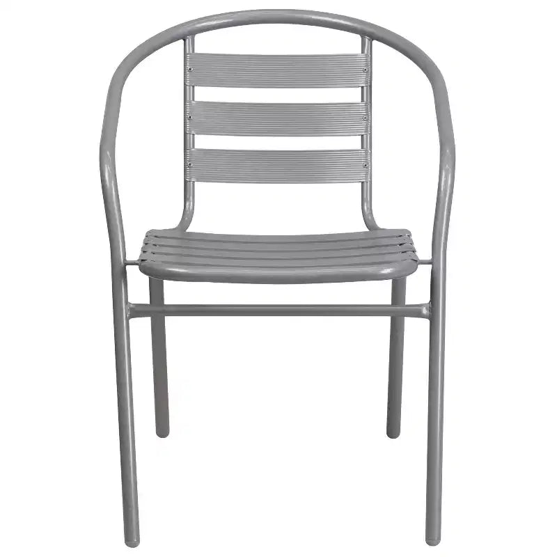 Chaise empilable de restaurant en métal Lila Flash Furniture avec lattes en aluminium