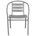 Chaise empilable de restaurant en métal Lila Flash Furniture avec lattes en aluminium