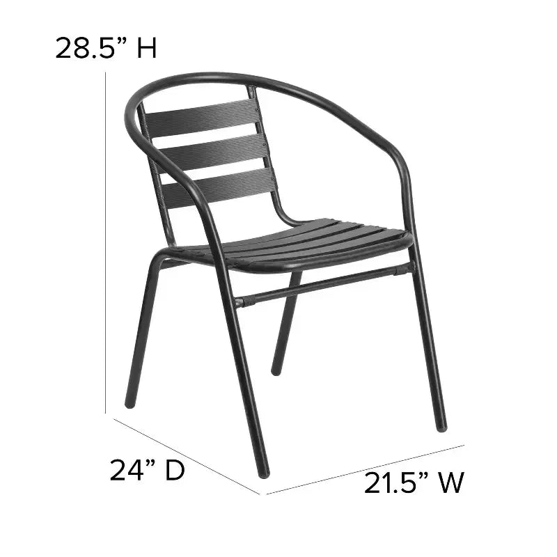 Chaise empilable de restaurant en métal Lila Flash Furniture avec lattes en aluminium