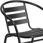 Chaise empilable de restaurant en métal Lila Flash Furniture avec lattes en aluminium