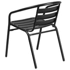 Chaise empilable de restaurant en métal Lila Flash Furniture avec lattes en aluminium