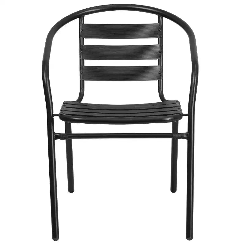 Chaise empilable de restaurant en métal Lila Flash Furniture avec lattes en aluminium