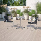 Sedia impilabile da ristorante Flash Furniture in alluminio e rattan per interni ed esterni ad uso commerciale