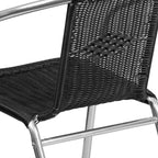 Sedia impilabile da ristorante Flash Furniture in alluminio e rattan per interni ed esterni ad uso commerciale