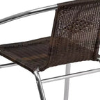Sedia impilabile da ristorante Flash Furniture in alluminio e rattan per interni ed esterni ad uso commerciale