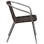 Sedia impilabile da ristorante Flash Furniture in alluminio e rattan per interni ed esterni ad uso commerciale