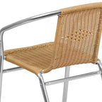Sedia impilabile da ristorante Flash Furniture in alluminio e rattan per interni ed esterni ad uso commerciale