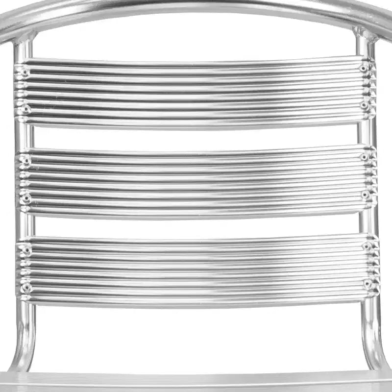 Flash Furniture Sedia impilabile da ristorante da interno-esterno in alluminio commerciale per impieghi gravosi Lila con schienale a tre listelli