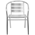 Flash Furniture Sedia impilabile da ristorante da interno-esterno in alluminio commerciale per impieghi gravosi Lila con schienale a tre listelli