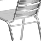 Flash Furniture Sedia impilabile da ristorante da interno-esterno in alluminio commerciale per impieghi gravosi Lila con schienale a tre listelli