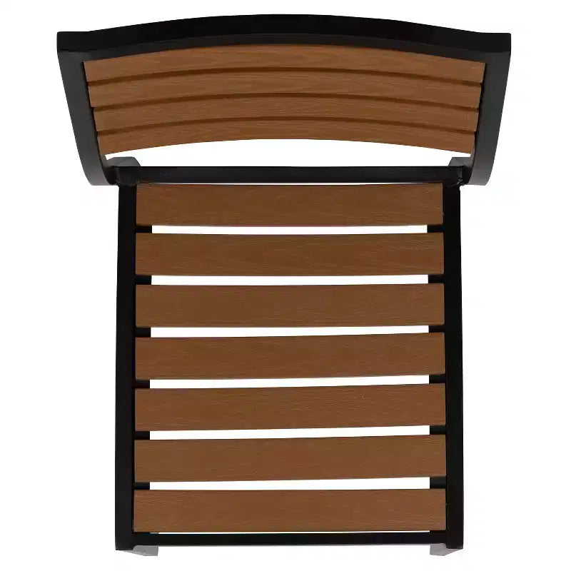 Sedia da esterno Flash Furniture con doghe in poly effetto teak