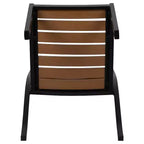Sedia da esterno Flash Furniture con doghe in poly effetto teak