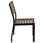 Sedia da esterno Flash Furniture con doghe in poly effetto teak