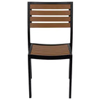 Sedia da esterno Flash Furniture con doghe in poly effetto teak