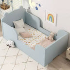 Letto a terra a forma di orso Okak per bambini dai 3 ai 6 anni, telaio per lettino con sponda di sicurezza, grazioso letto per bambini a forma di animale