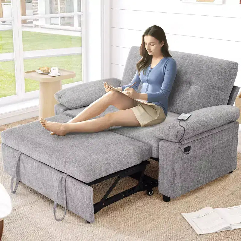 Dyonery Divano Letto Convertibile 3-in-1, Divano Letto Estraibile con Schienale Regolabile