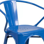 Sedia Emma and Oliver in Metallo Colorato per Interni ed Esterni, con Braccioli, Grado Commerciale